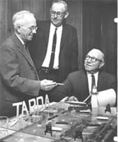 Tidewater Artificial Reef Development Association. Left to right: President Skip Winfree, Secretary J. R. Lenahan, and Treasurer C. E. Barfield. Also on the Board of Directors was Dr. W. A. Boatwright.