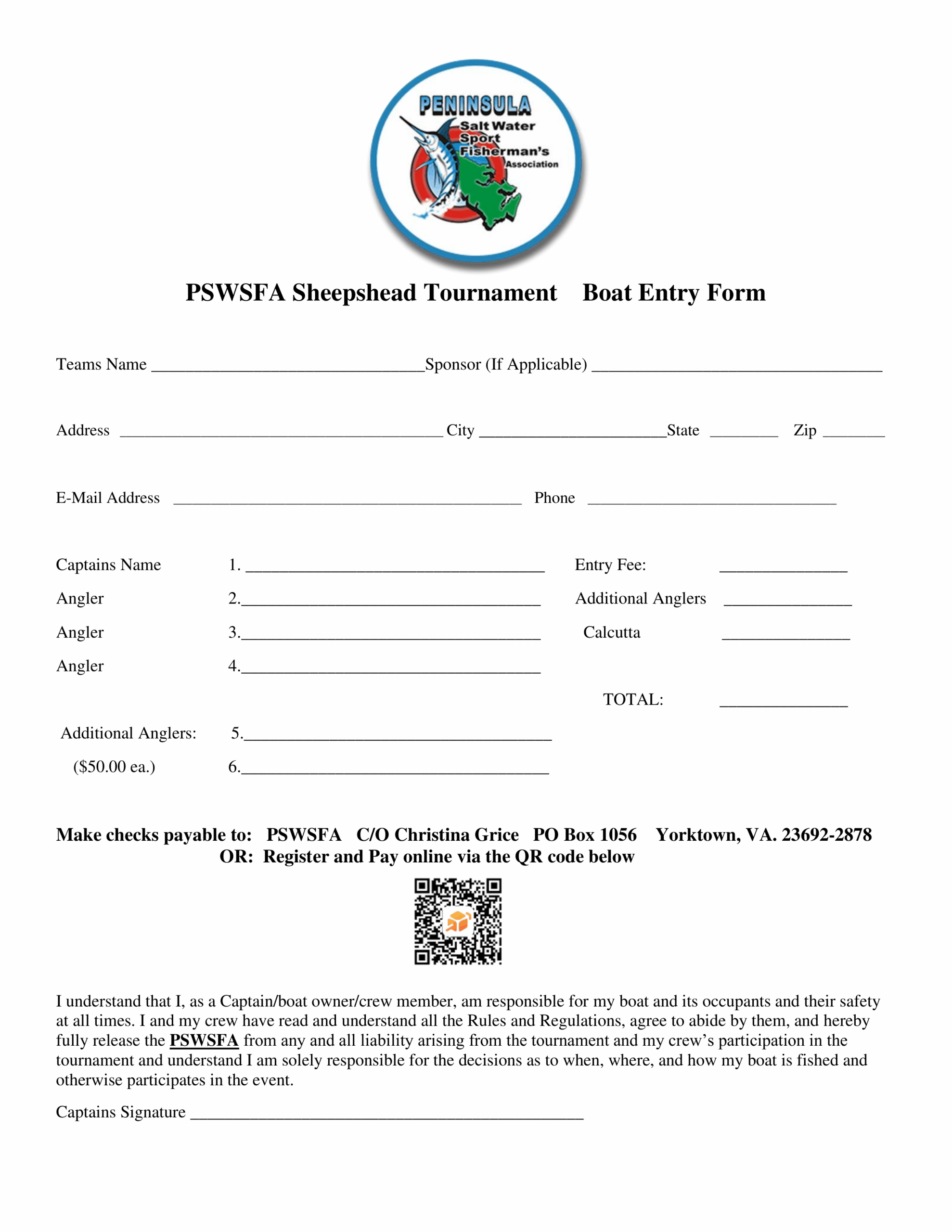 2025 Boat Entry Form